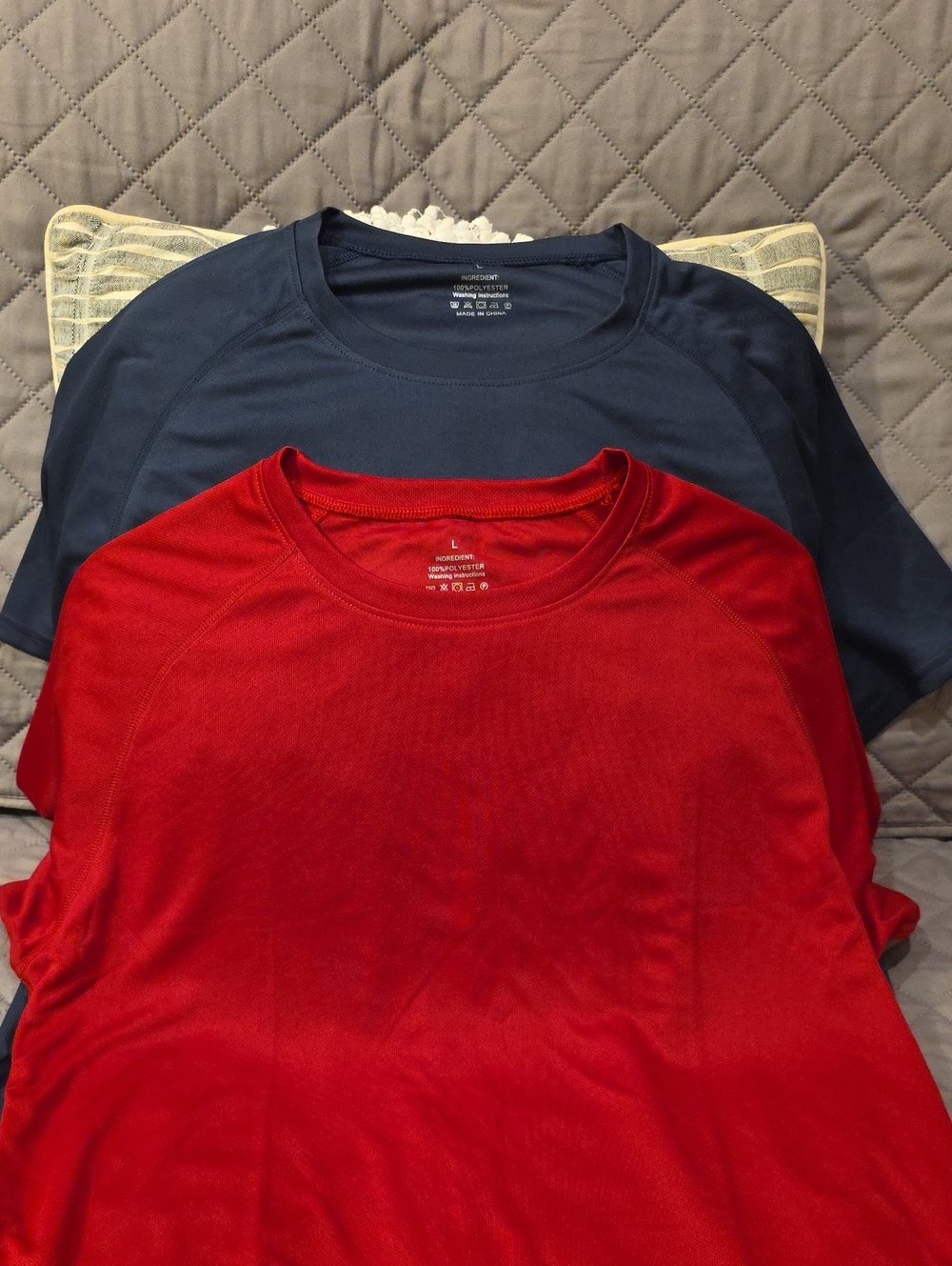 Amazon Men’s Short Sleeve Tees - Red and Navy Set of 2